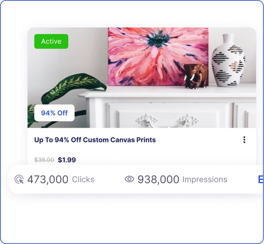 View real time impressions + clicks of your listings